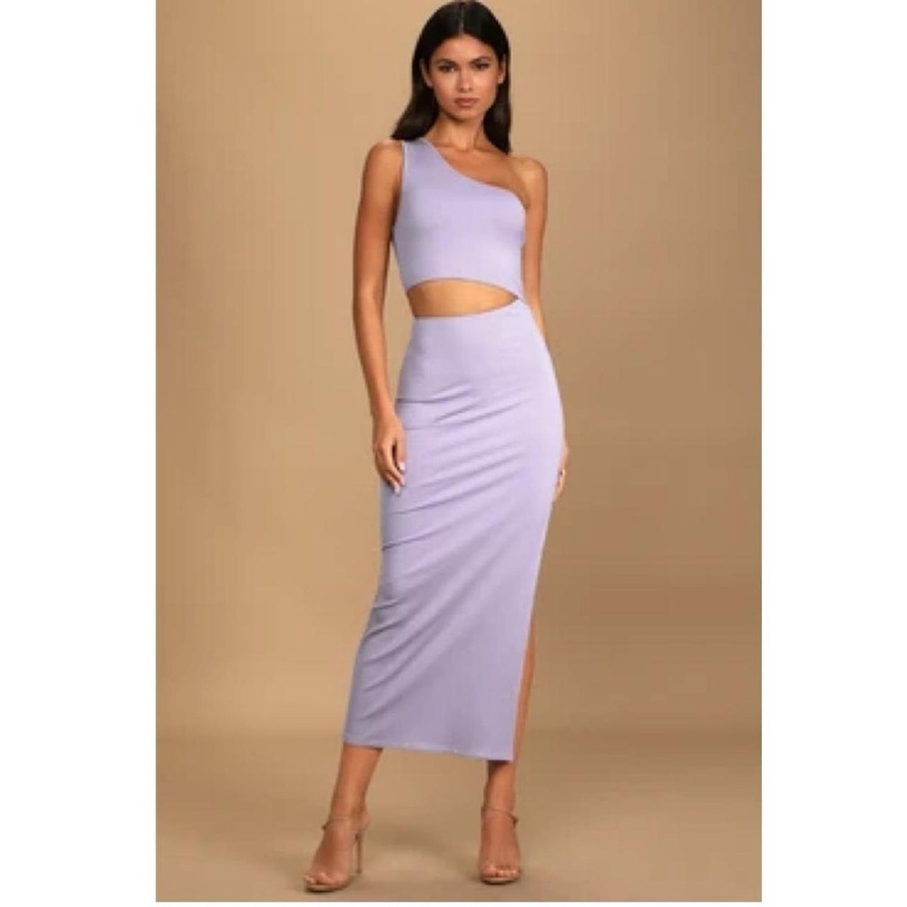 Lavender One-Shoulder Cutout Dress